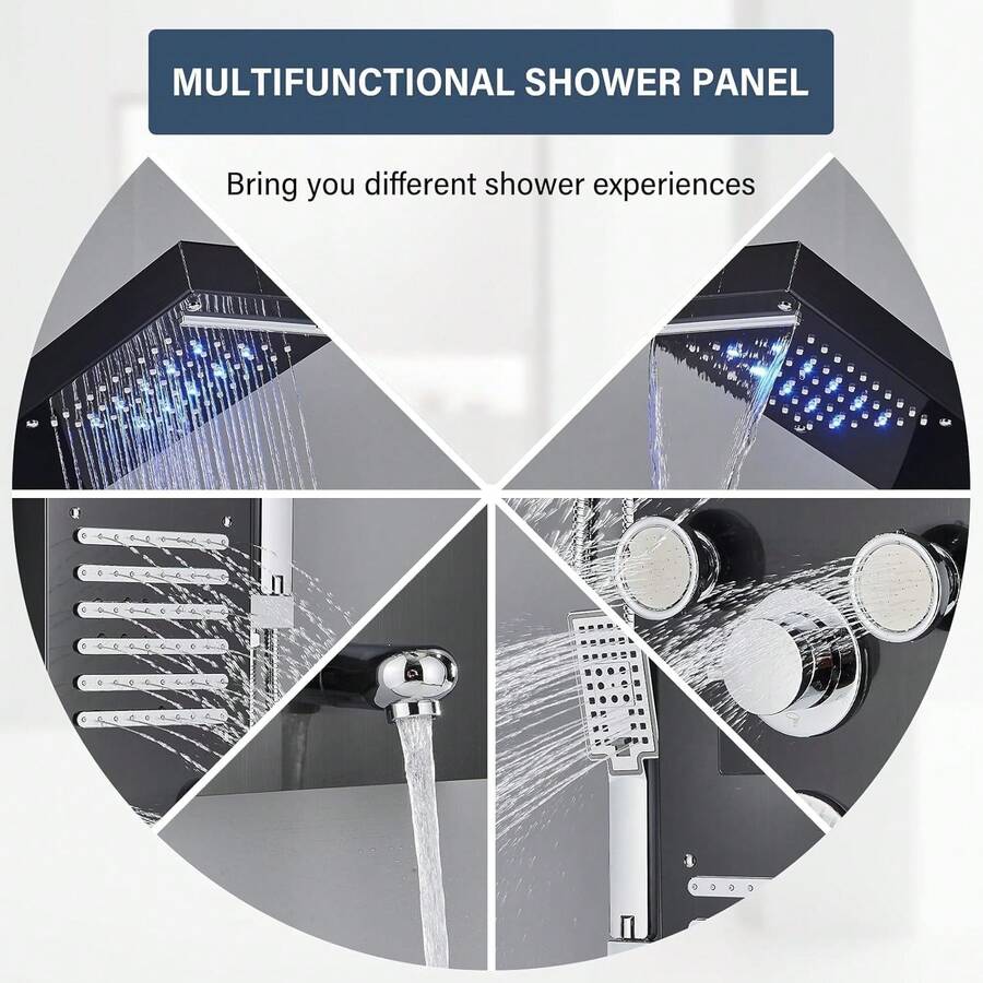 Panel de Ducha LED Dorado