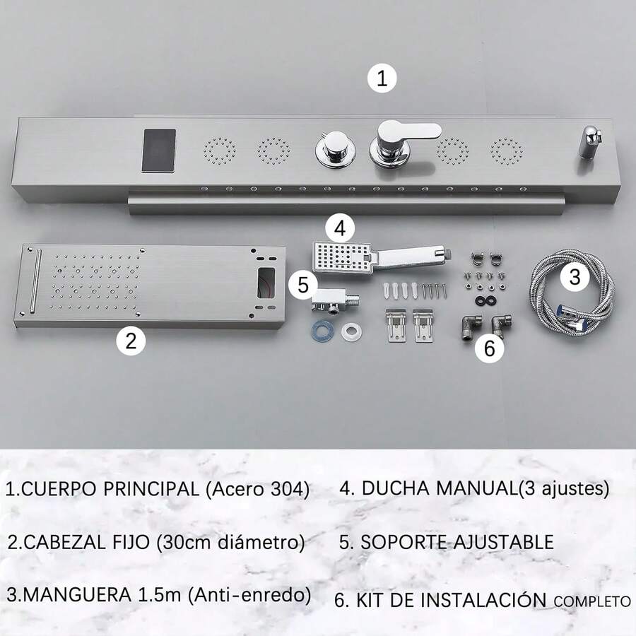 Mcmxtap Panel de Ducha con Grifo para Bañera y Hidromasaje