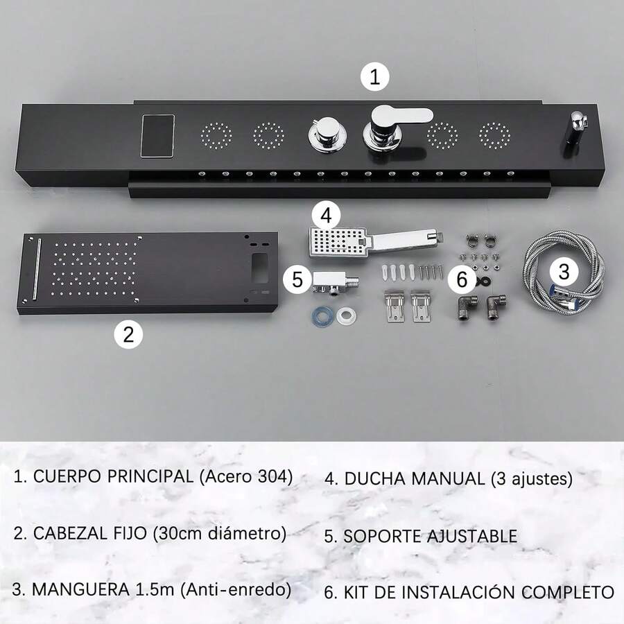 Mcmxtap Panel de Ducha con Grifo para Bañera y Hidromasaje