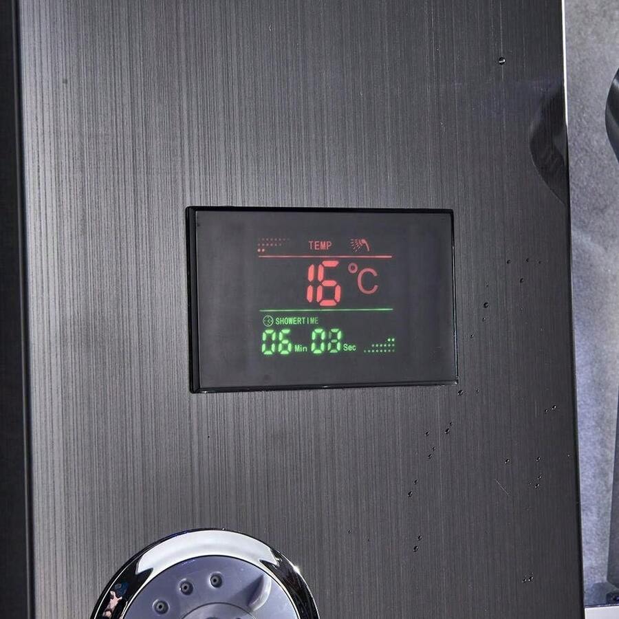 Mcmxtap Panel de Ducha LED Sistema de Torre Lluvia Cascada Masaje