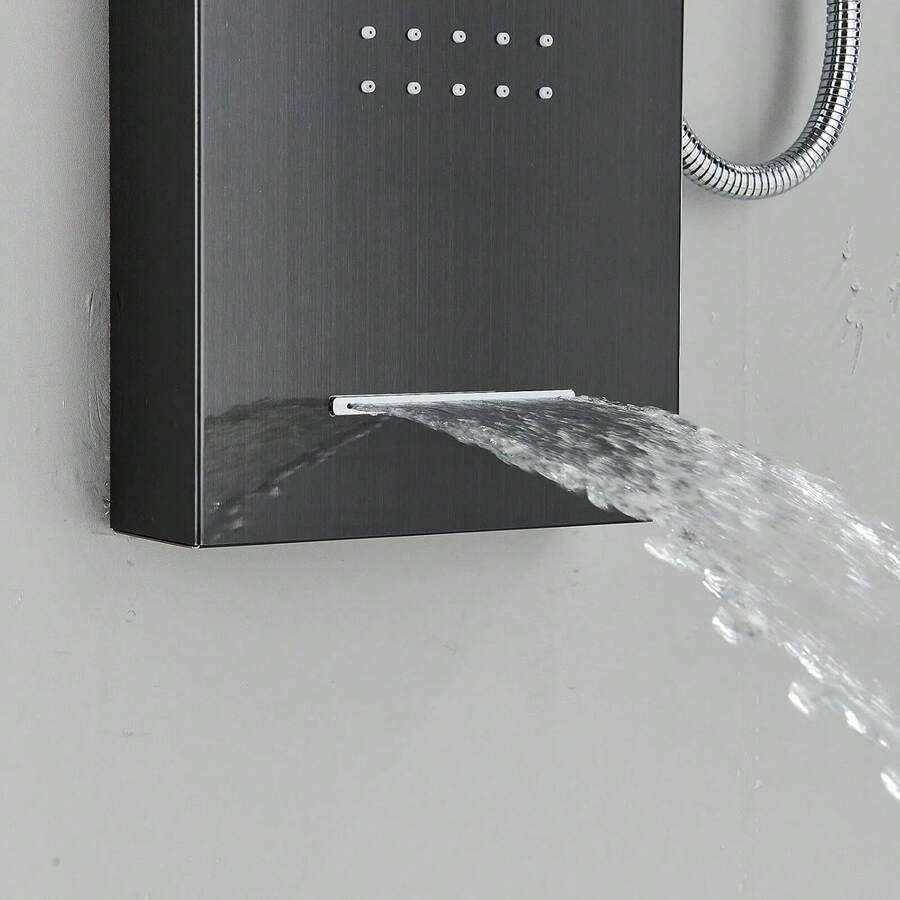 Mcmxtap Panel de Ducha LED Sistema de Torre Lluvia Cascada Masaje