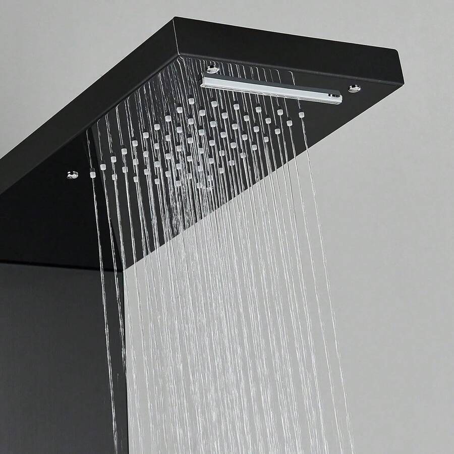 Mcmxtap Panel de Ducha LED Sistema de Torre Lluvia Cascada Masaje