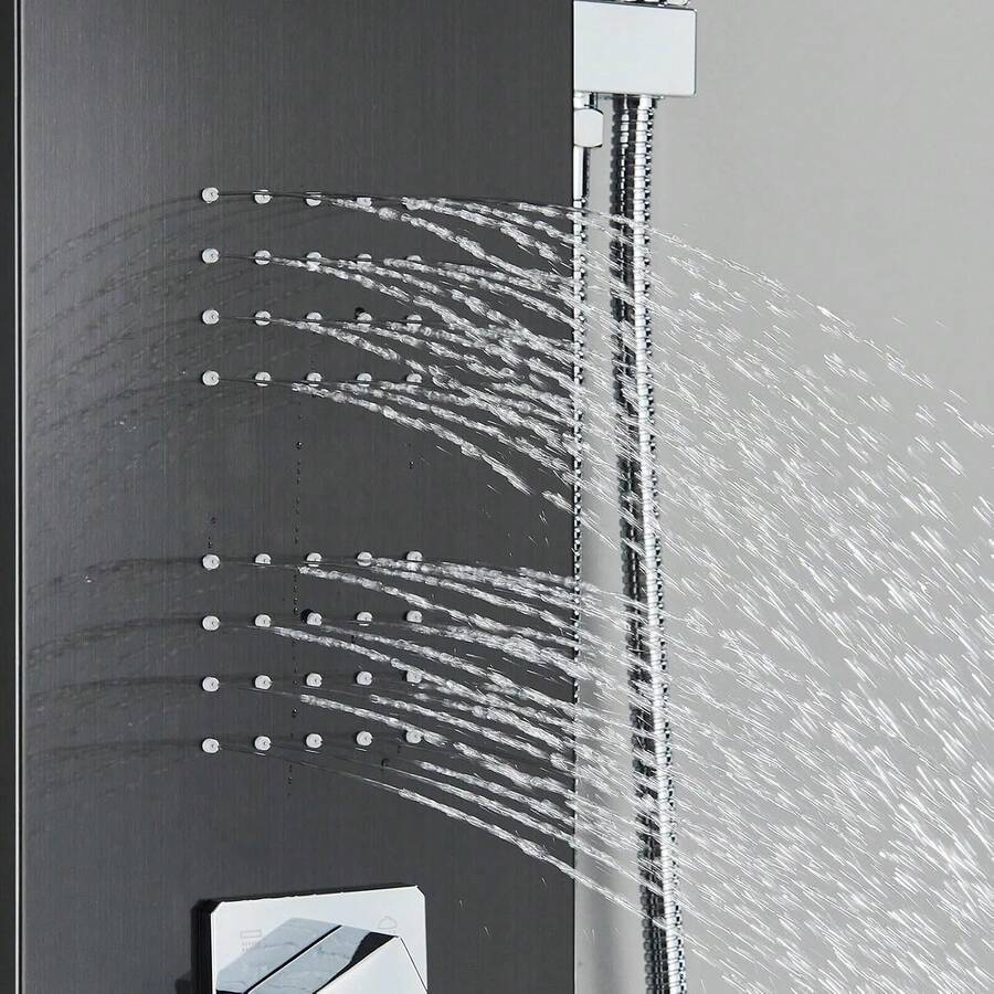 Mcmxtap Panel de Ducha LED Sistema de Torre Lluvia Cascada Masaje