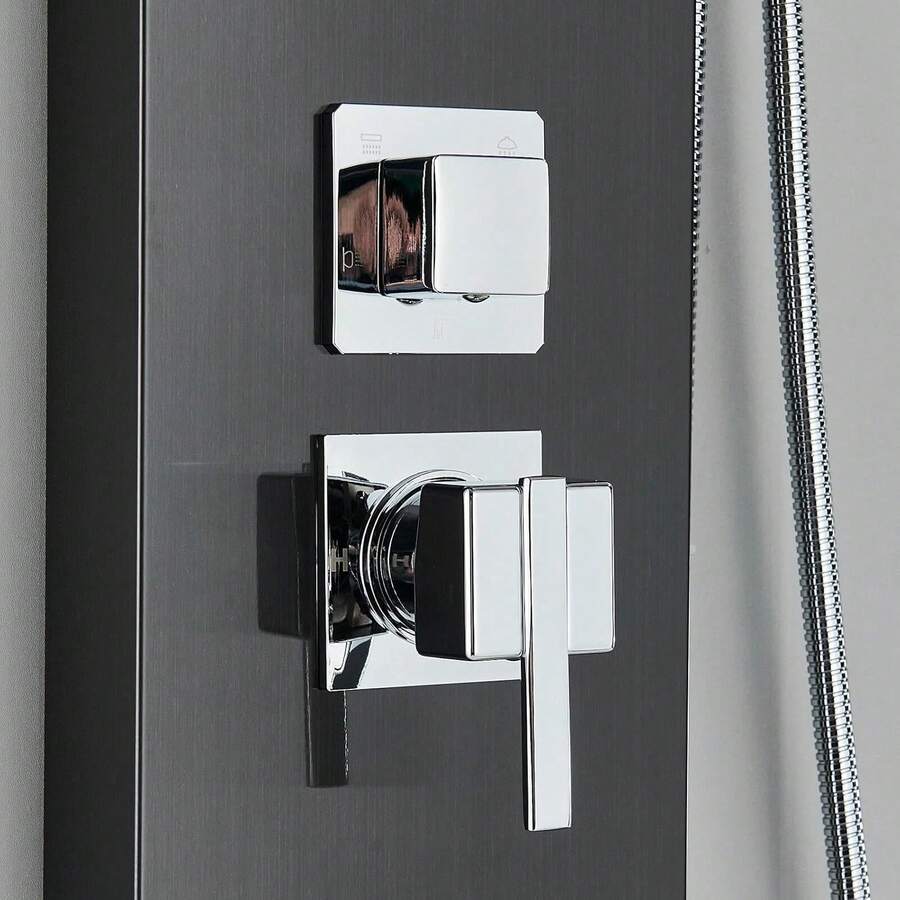 Mcmxtap Panel de Ducha LED Sistema de Torre Lluvia Cascada Masaje