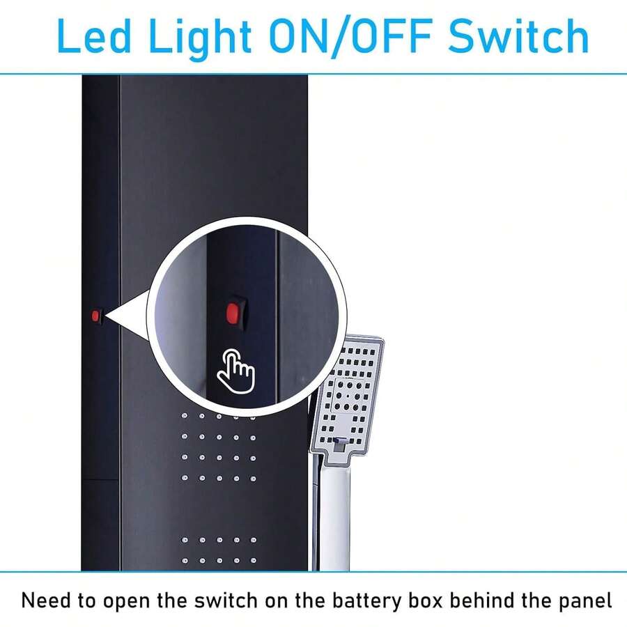 Mcmxtap Panel de Ducha LED Sistema de Torre Lluvia Cascada Masaje
