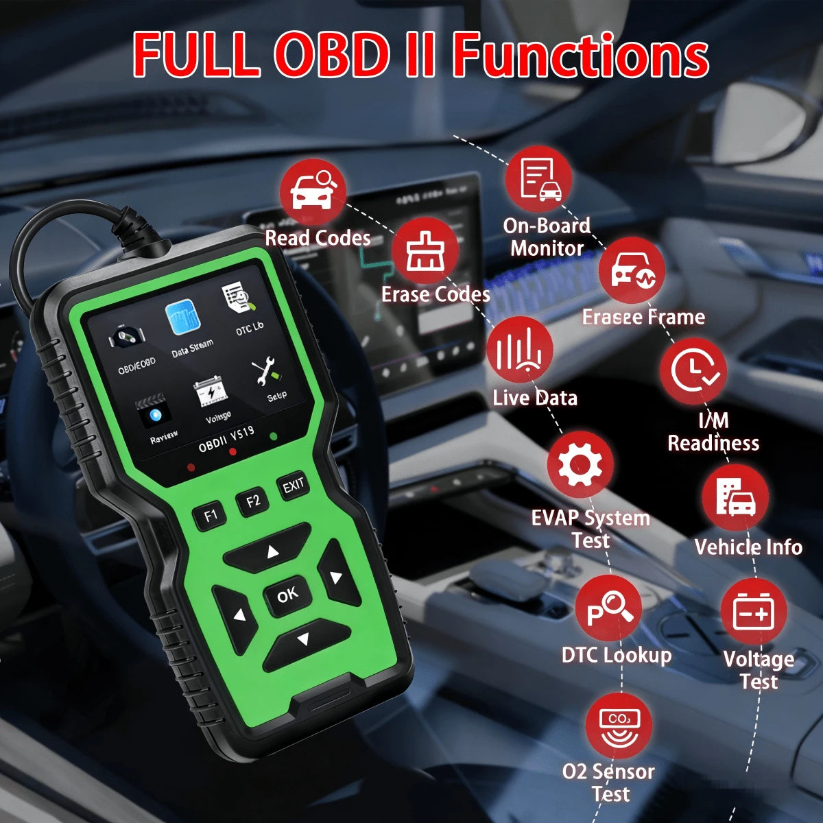 Escáner de diagnóstico OBD V519