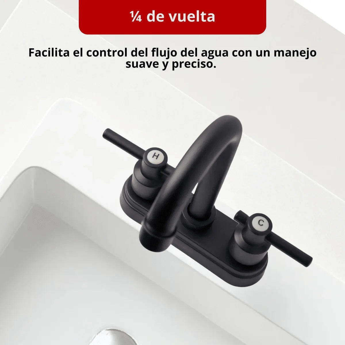 Grifos de baño, Grifo Negro para Lavabo de 2 Orificios