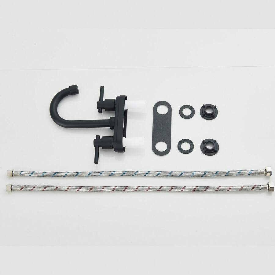 Grifos de baño, Grifo Negro para Lavabo de 2 Orificios