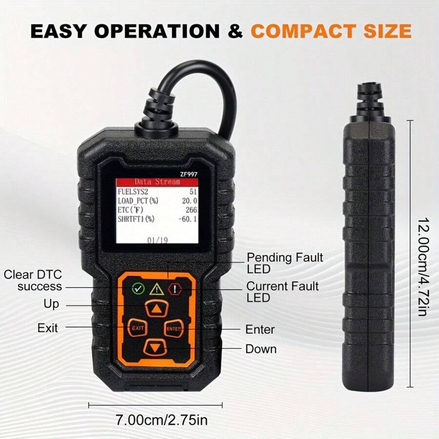Escáner OBDII ZF997, lector de códigos de falla del motor