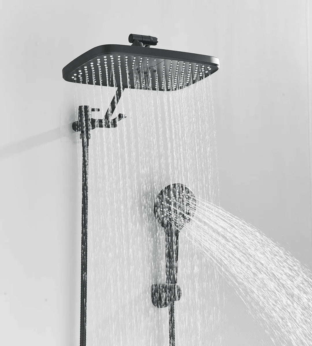 Cabezal de ducha tipo lluvia con rociador de mano combinado