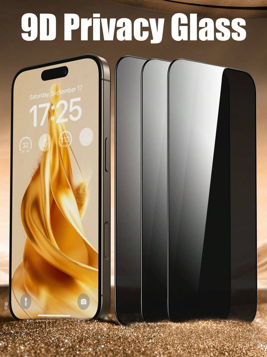 3 Piezas Protector de pantalla de vidrio templado con kit de instalación