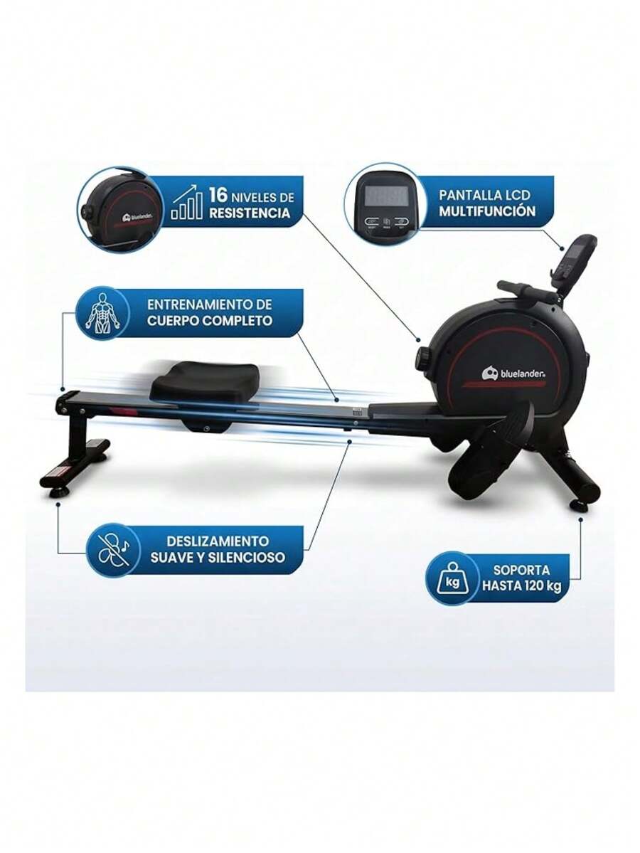 Máquina de Remo con Resistencia Magnética 16 Niveles