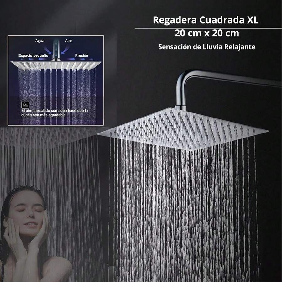Manerales para Regadera Negro Mate Modernos