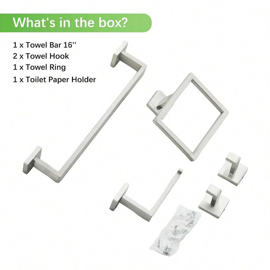 Mcmxtap Negro Juego de 4 Accesorios de baño Barra de Toallas de Acero Inoxidable
