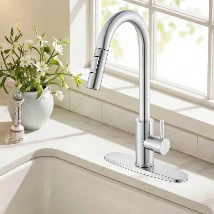 Mcmxtap Grifo mezclador de cocina de acero inoxidable