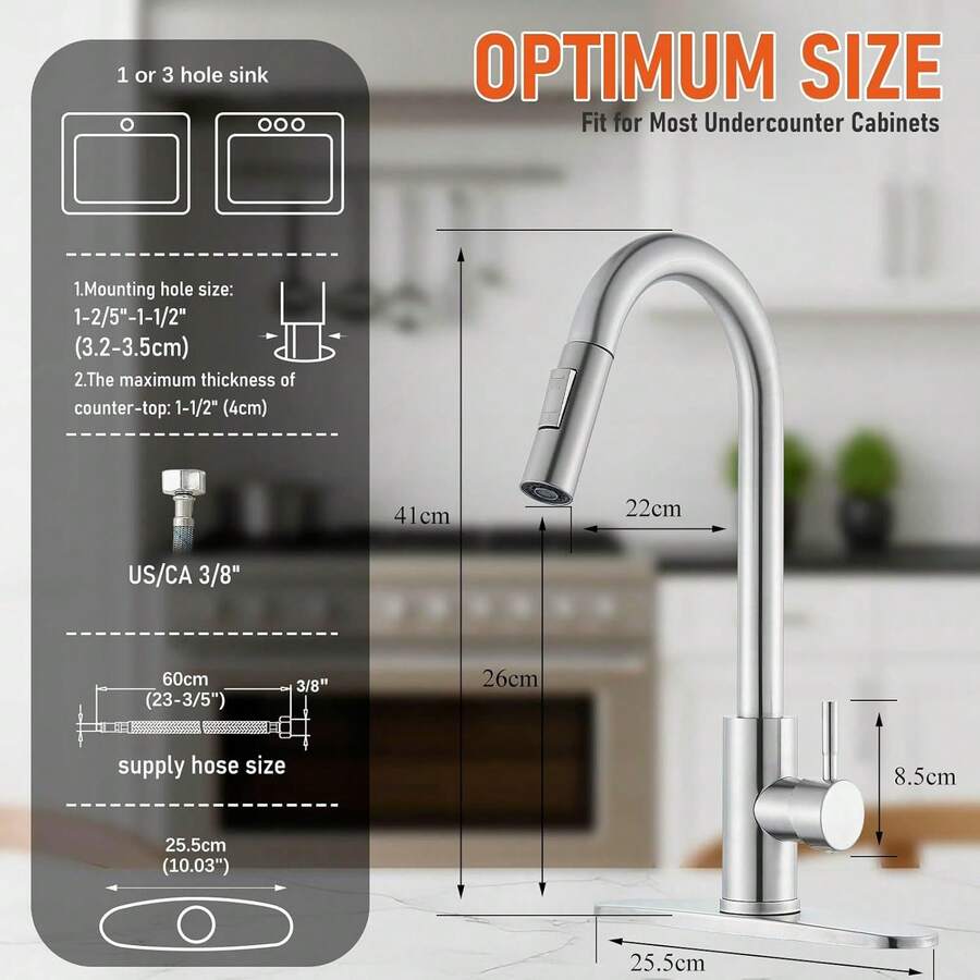 Mcmxtap Grifo mezclador de cocina de acero inoxidable