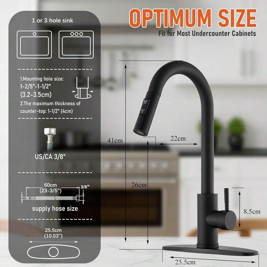 Mcmxtap Grifo mezclador de cocina de acero inoxidable