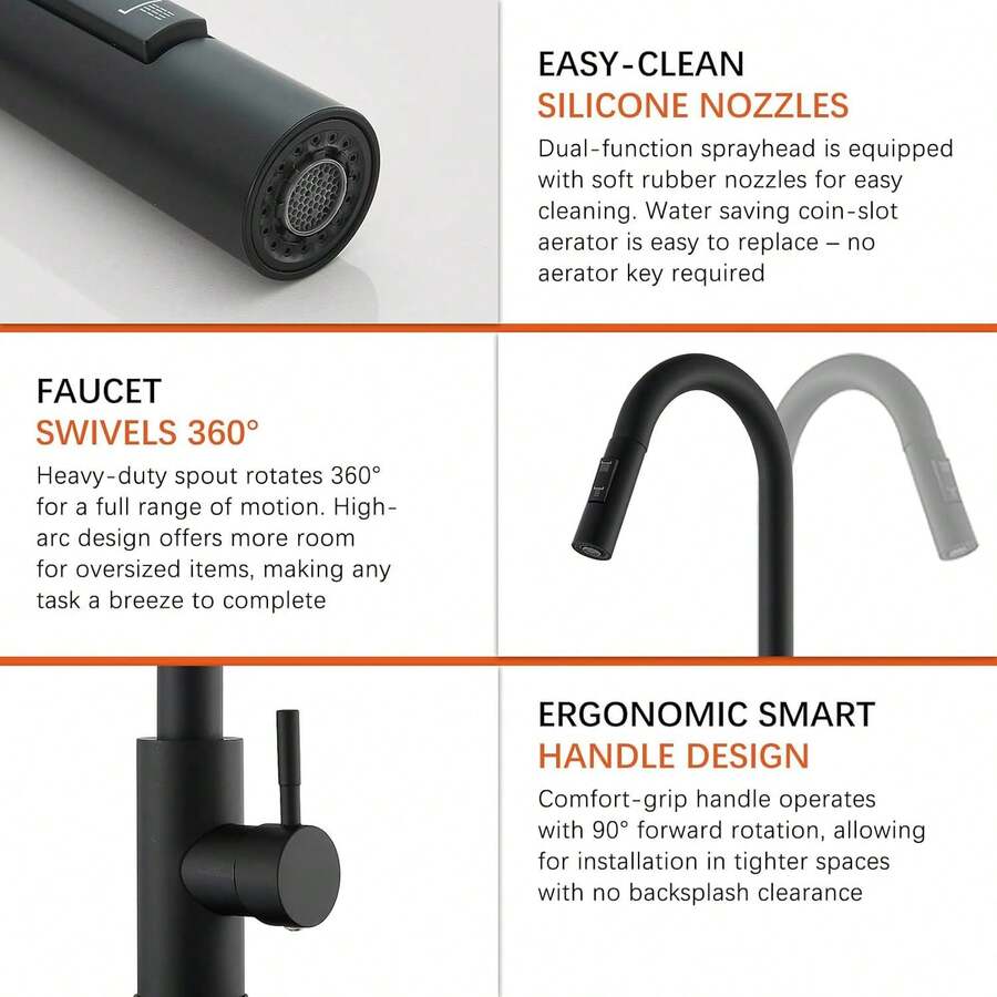 Mcmxtap Grifo mezclador de cocina de acero inoxidable