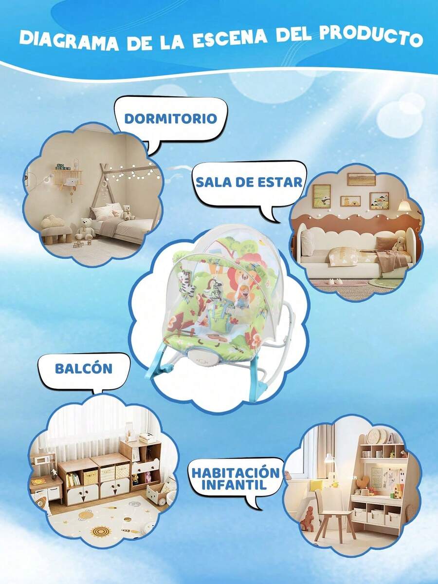 Silla mecedora multifuncional para bebé