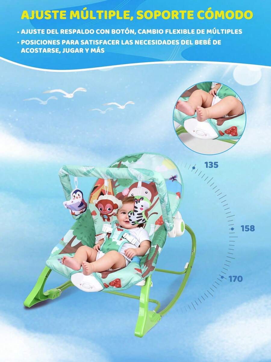 Silla mecedora multifuncional para bebé