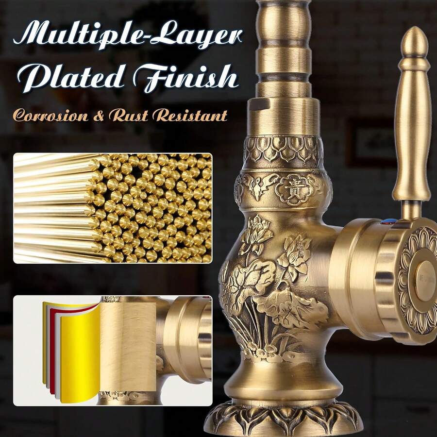 Grifo de baño de latón antiguo