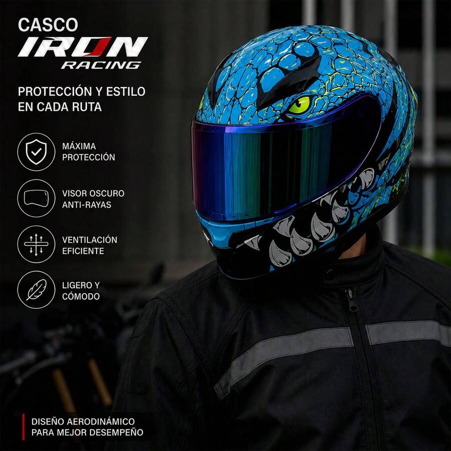 Casco Abatible Iron Racing