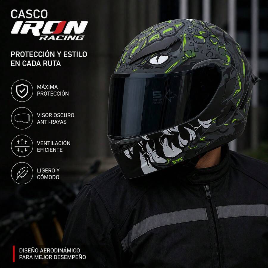 Casco Abatible Iron Racing