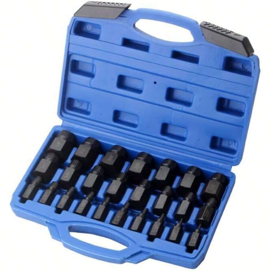 Juego De 25 Extractores De Tornillos Rotos De Acero Aleado