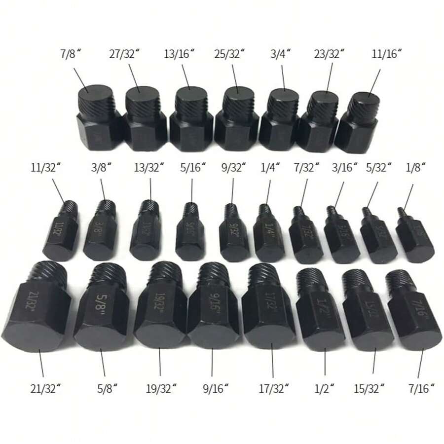 Juego De 25 Extractores De Tornillos Rotos De Acero Aleado