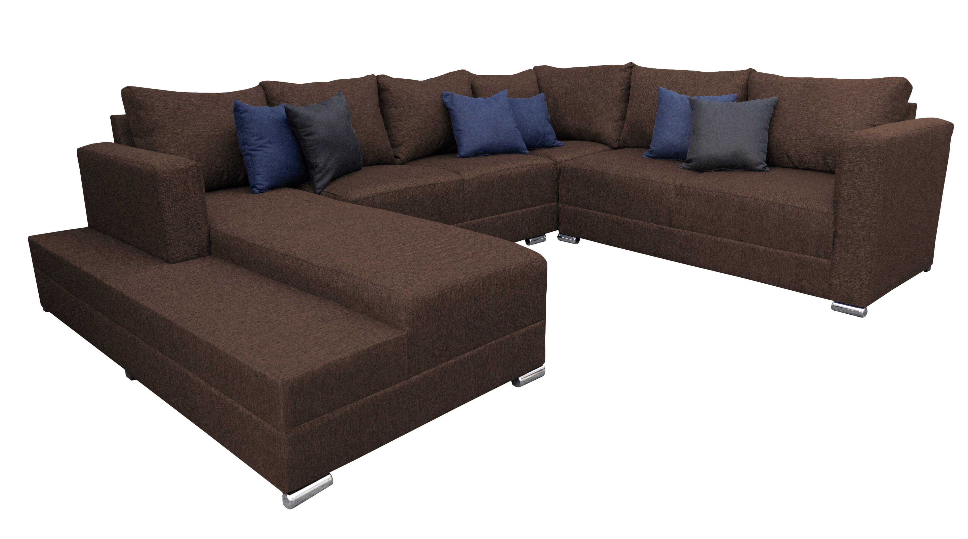 Sala esquinera en U El Bazar Store modelo Corbel gris oxford 4 salas en 1