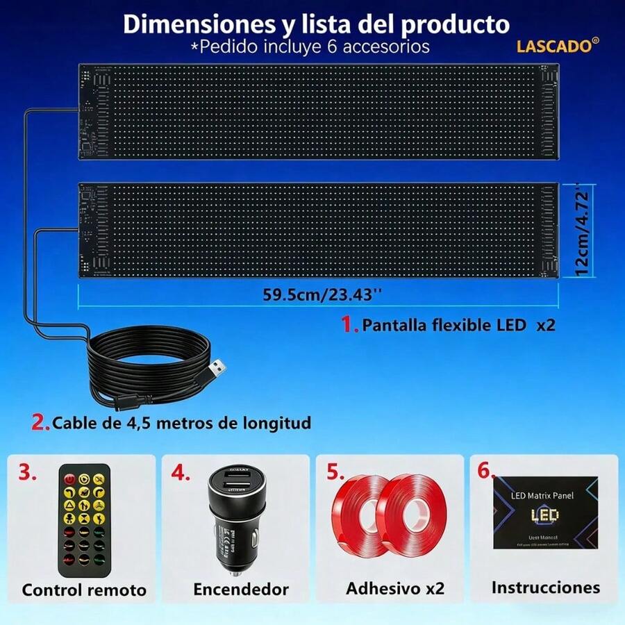 Luces LED Pantalla Programable para Auto