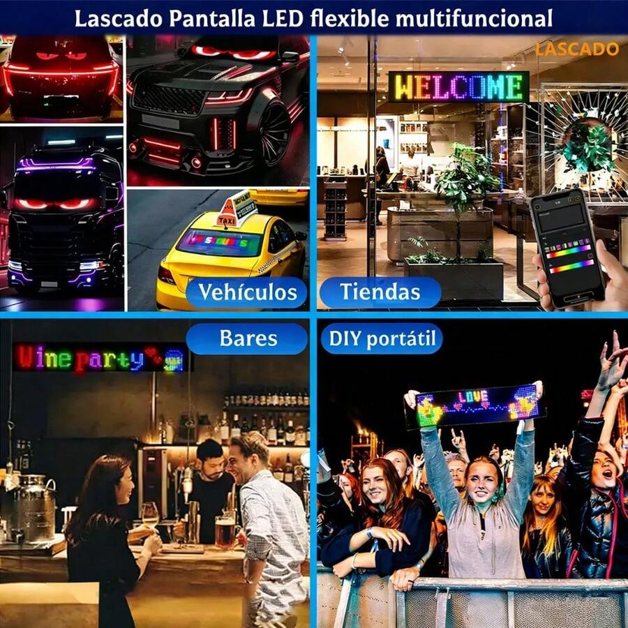 Luces LED Pantalla Programable para Auto