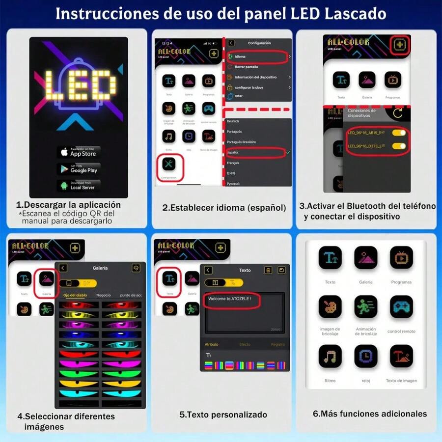 Luces LED Pantalla Programable para Auto