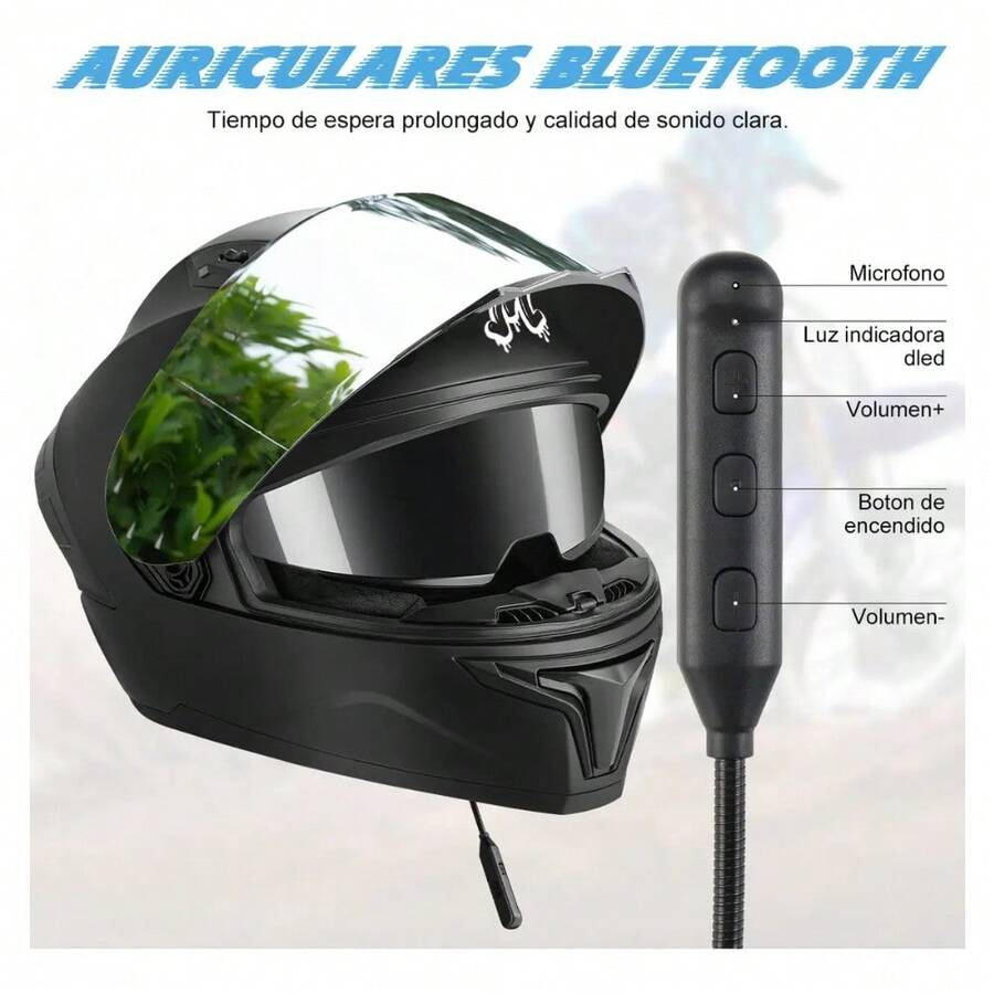 Casco Moto con Bluetooth y Luz