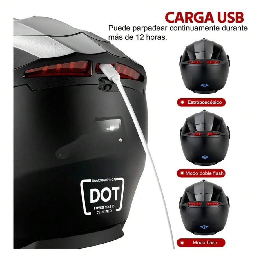 Casco Integral Para Moto Con Sistema Abatible