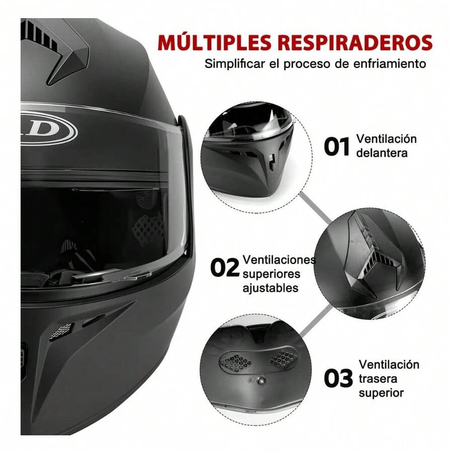 Casco Integral Para Moto Con Sistema Abatible