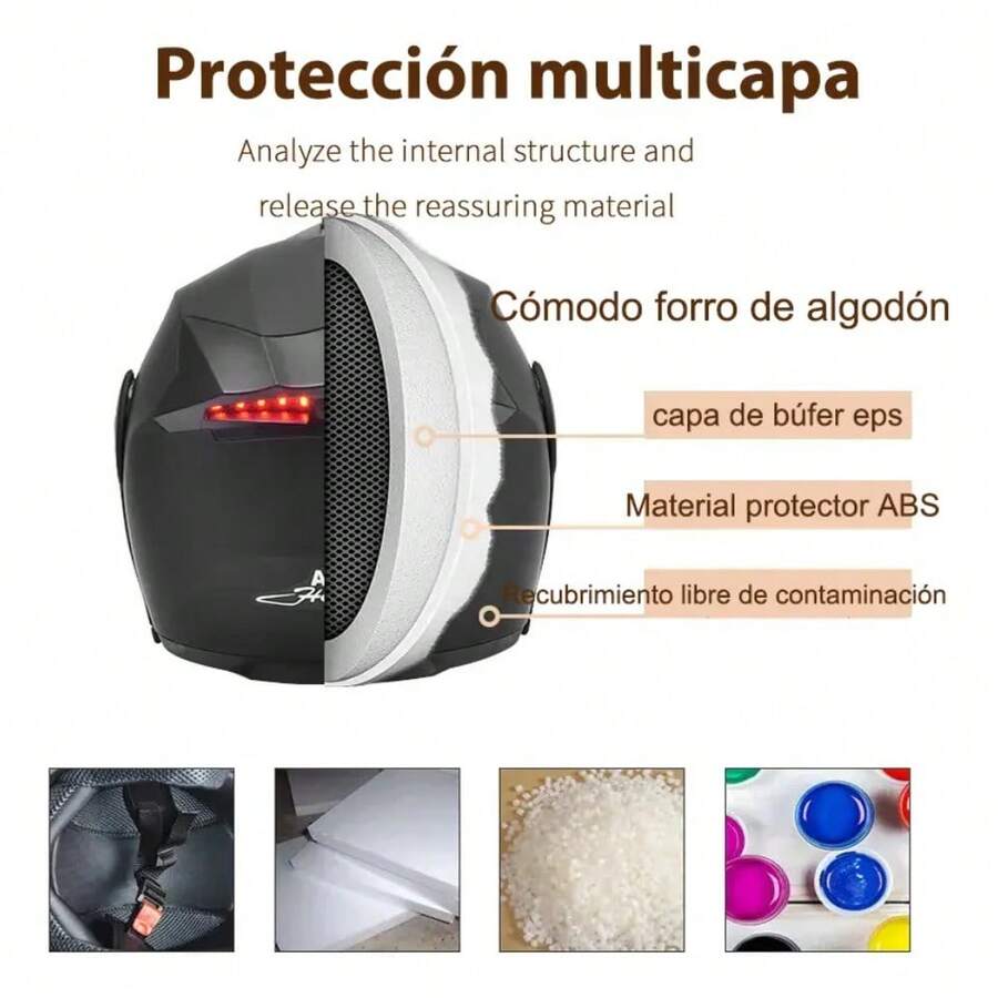 Casco Integral Para Moto Con Sistema Abatible