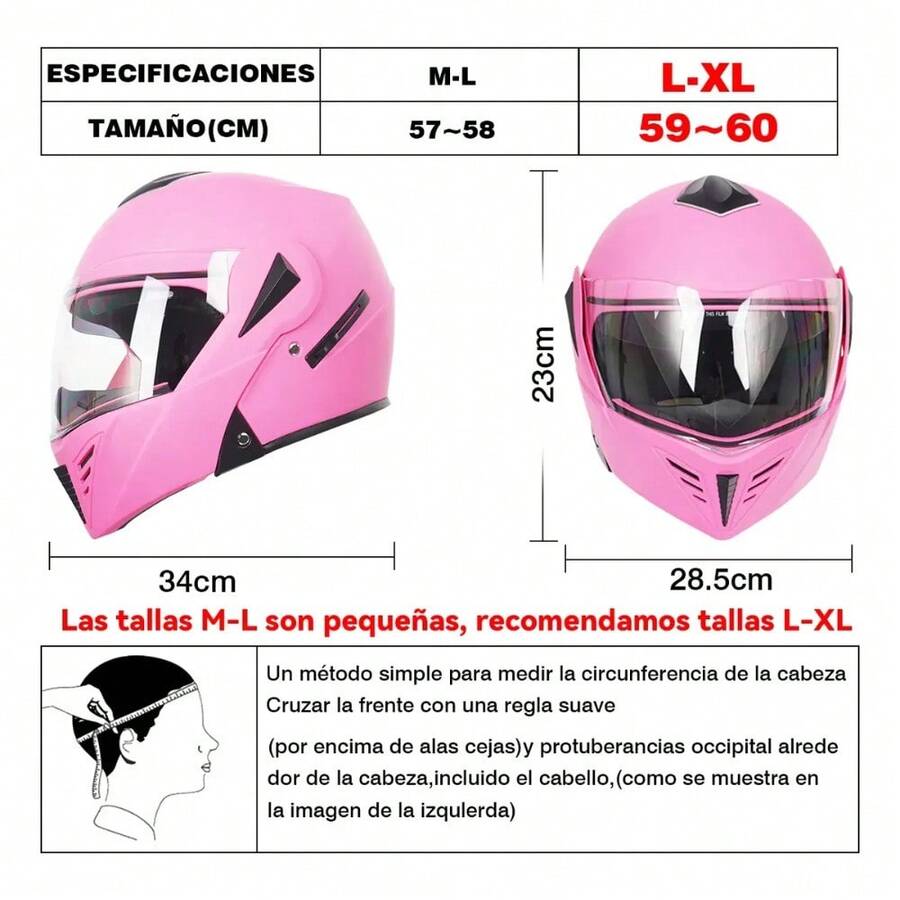 Casco Abatible para Moto con Doble Lente