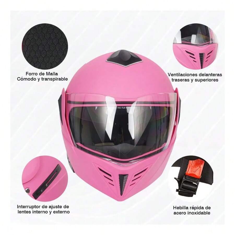 Casco Abatible para Moto con Doble Lente