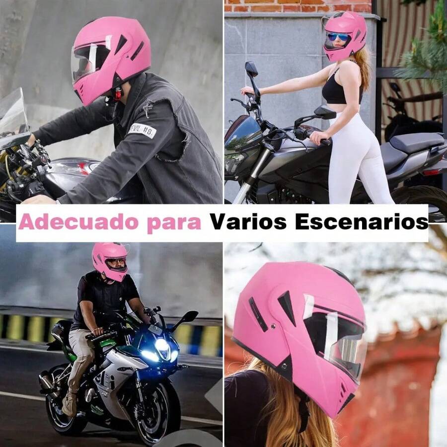 Casco Abatible para Moto con Doble Lente