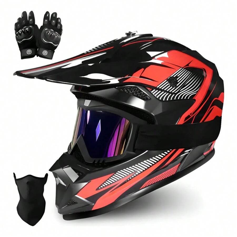 Casco ATV Cross con Guantes