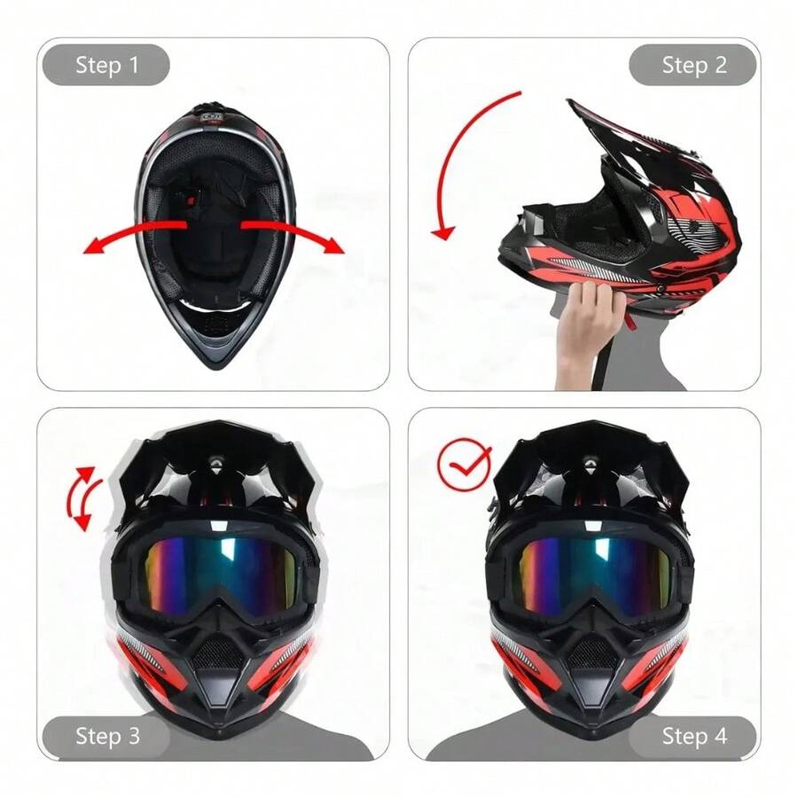 Casco ATV Cross con Guantes