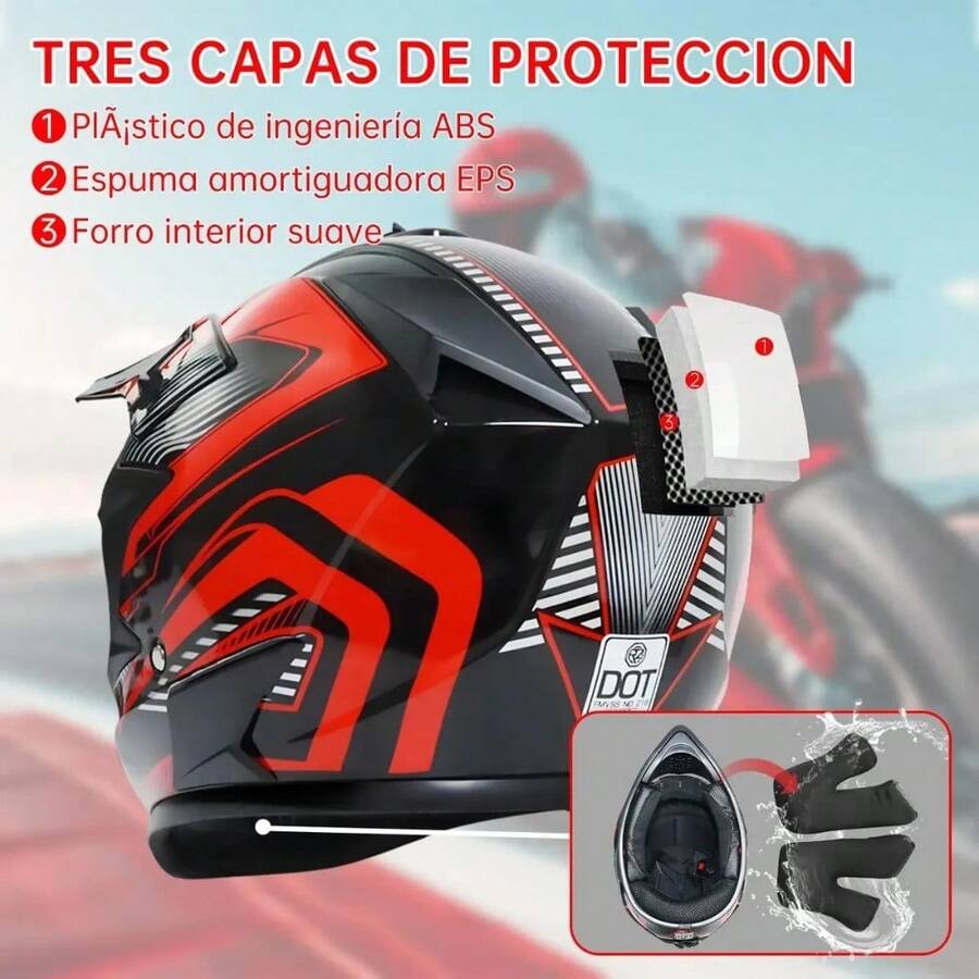 Casco ATV Cross con Guantes