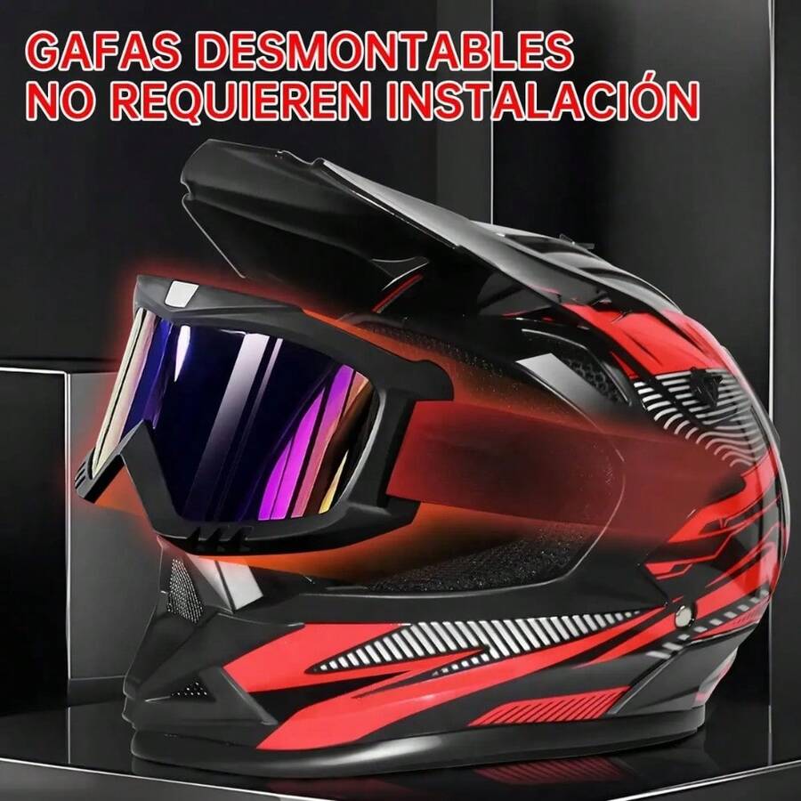 Casco ATV Cross con Guantes