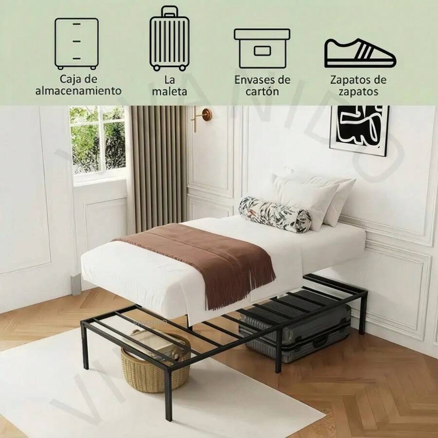 Base de Cama Individual Plegable de Metal