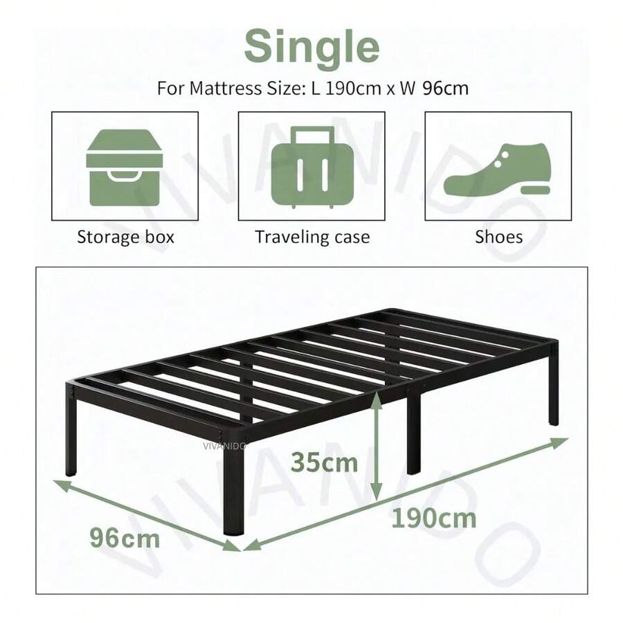 Base de Cama Individual Plegable de Metal