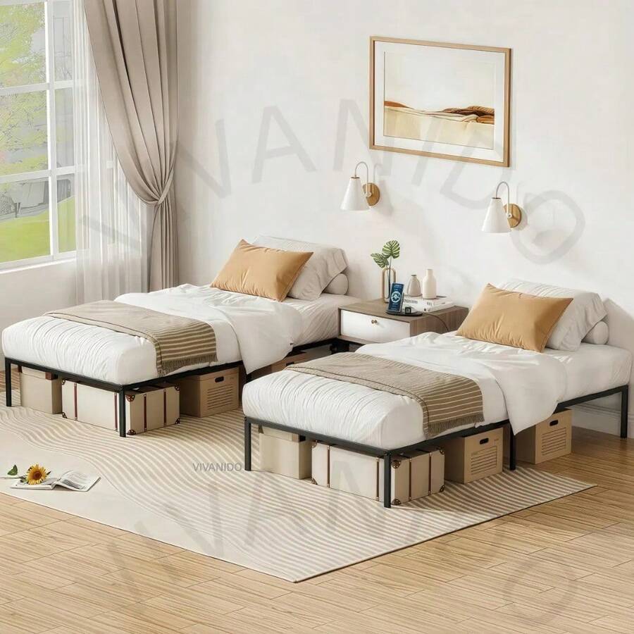 Base de Cama Individual Plegable de Metal