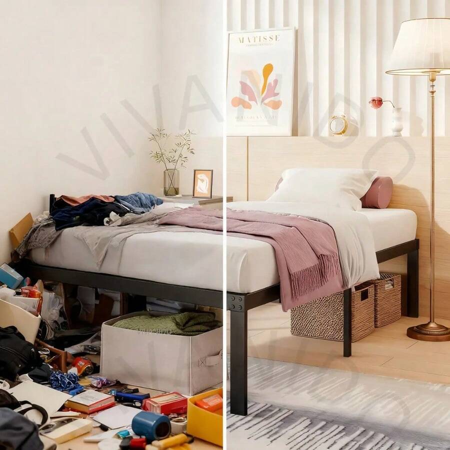 Base de Cama Individual Plegable de Metal
