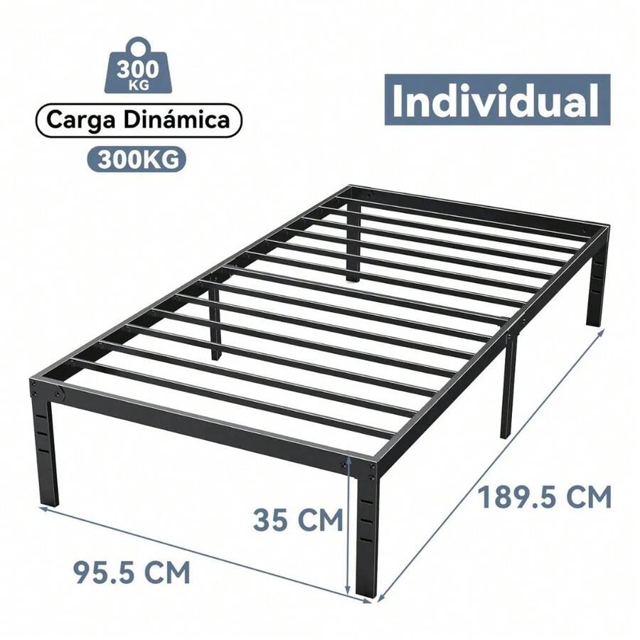 Base de Cama Individual de Metal