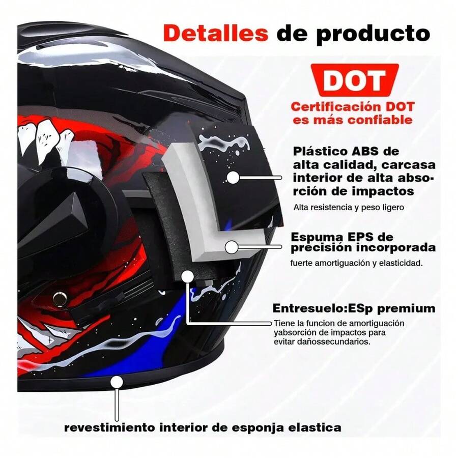 Casco Moto con Estampado de Symbiote